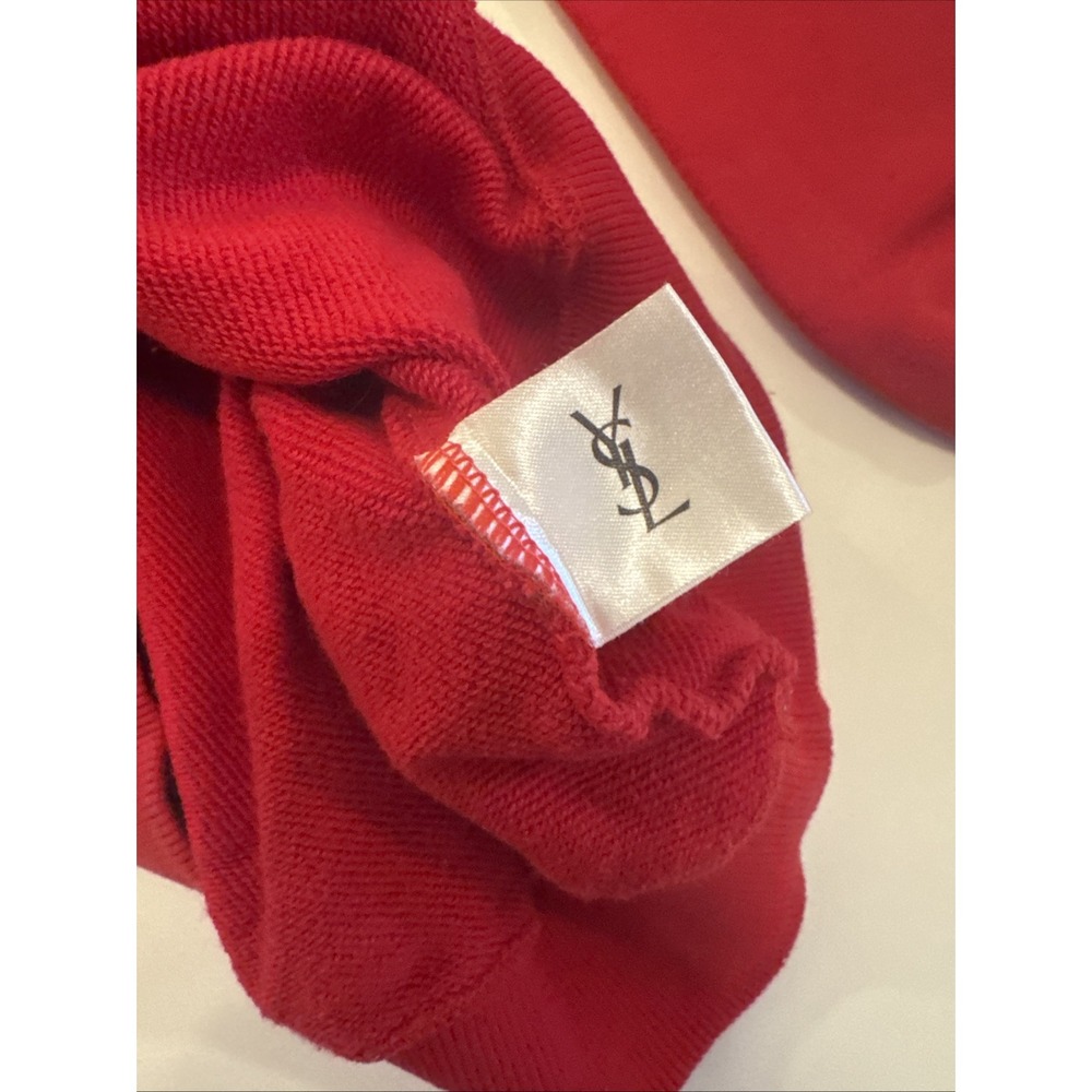 Vintage Ysl Men's Sweatshirt Red - Picture 8 of 9